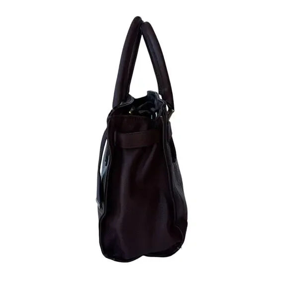 Merona Brown Croc Print Faux Leather Studded Double Handle Handbag Satchel - Picture 2 of 10